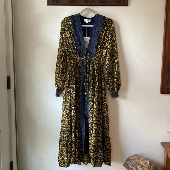 Chasing Unicorns๐ซ Izabella Duster Dress {Midnight Bloom} sz Small - Picture 10 of 15